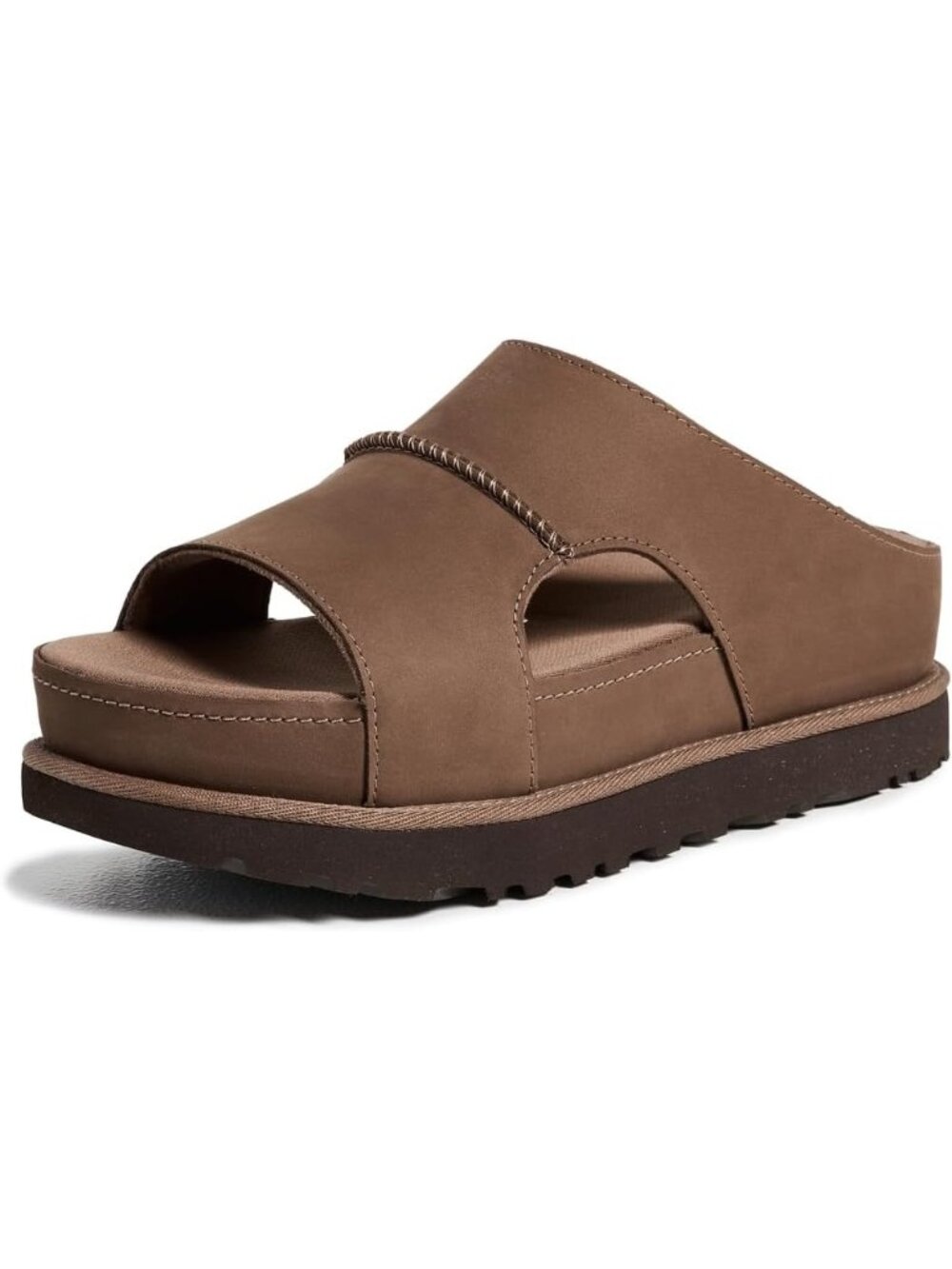 Ugg Women Dark Chestnut Open Toe Slingback Imported Golden Star Hi Cutout Slides
